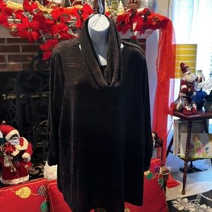 Robert Louis size:2x Color: Black and Rust Sweater with Detached Collar NWTS